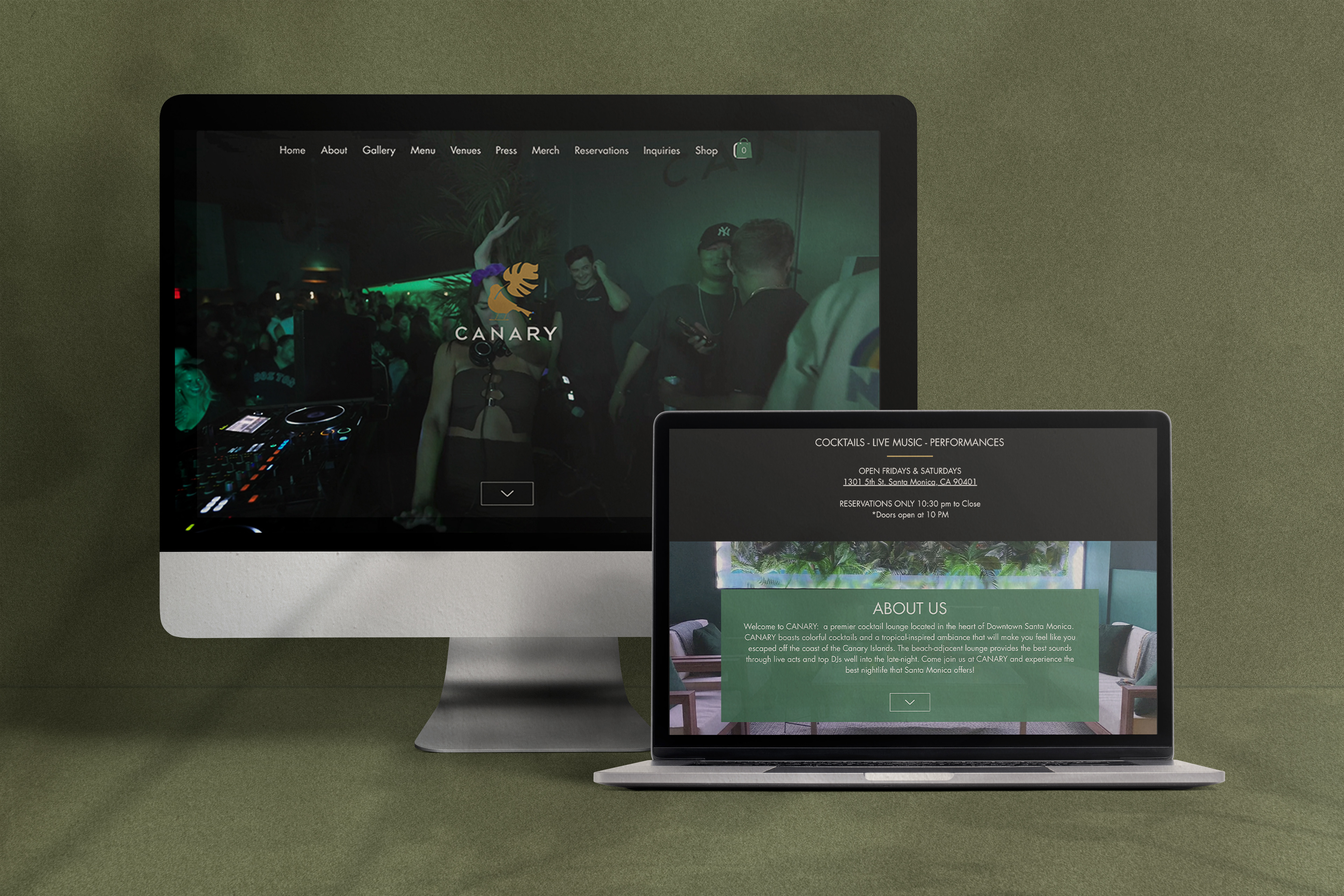 Canary Cocktail Lounge Computer Display